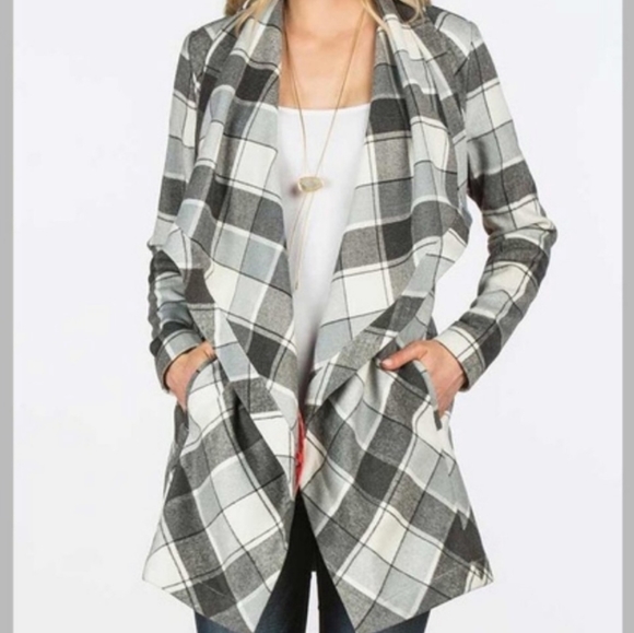 Matilda Jane Jackets & Blazers - Matilda Jane Check it Twice plaid wrap jacket